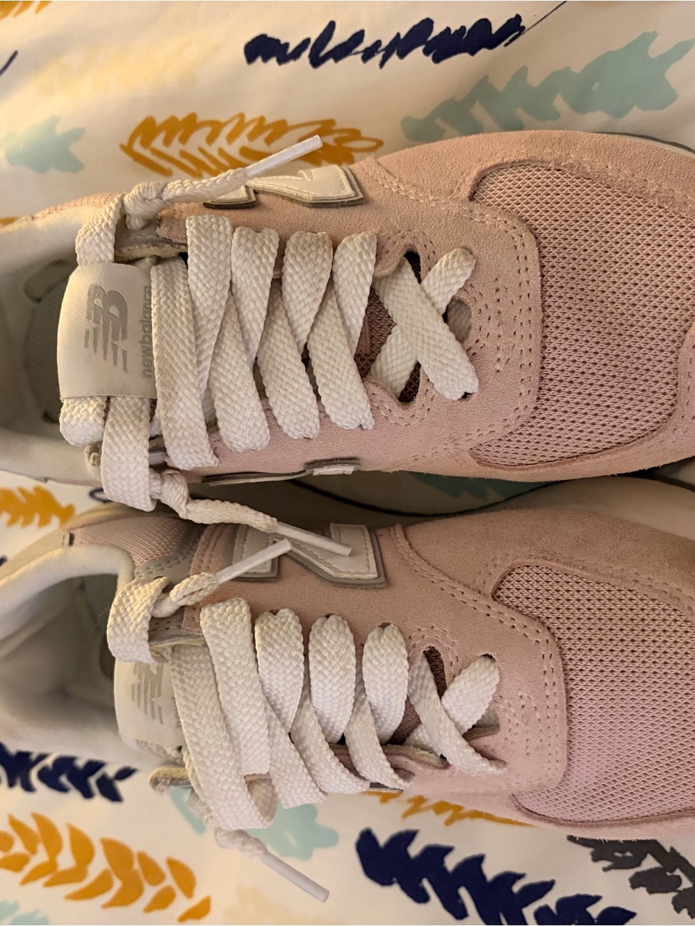 New Balance 574 Pink Suede & Mesh Sneakers - Picture 7 of 8